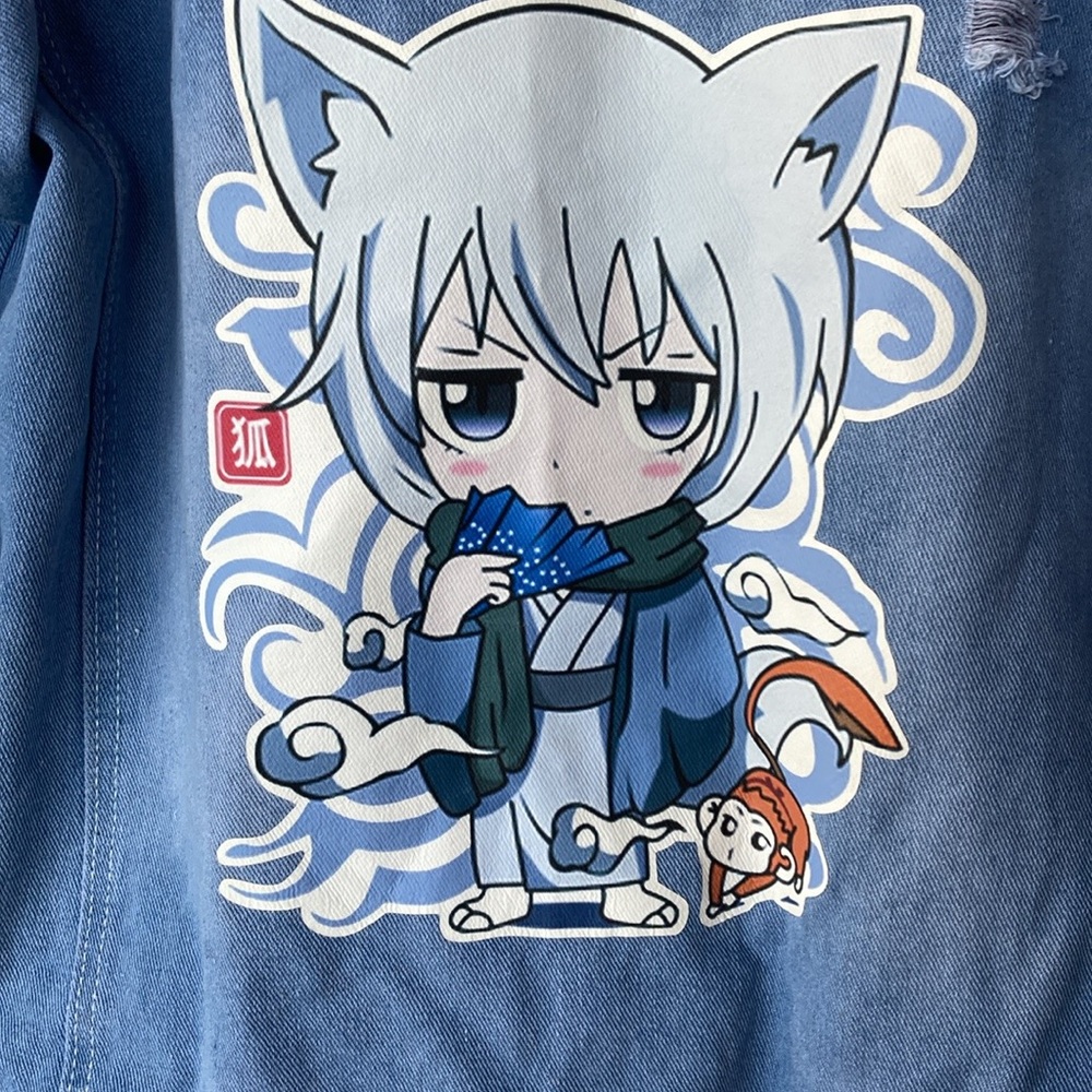 Jeans extra large, Japanese animation, Jean button up jacket
